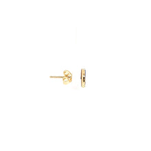 Load image into Gallery viewer, 14k Yellow Gold Lapis &amp; Diamond Petite Stud Earrings (I7739)

