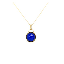 Load image into Gallery viewer, 18k Yellow Gold Lapis &amp; Diamond Necklace (I7757)
