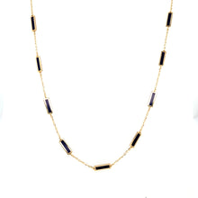 Load image into Gallery viewer, 14k Yellow Gold Lapis Station Necklace (I7762)
