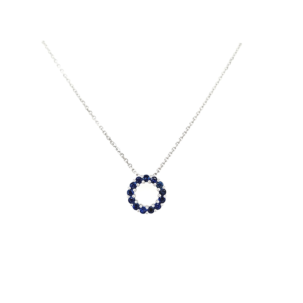 14k White Gold Diamond Circle Pendant (I910)