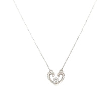 Load image into Gallery viewer, White Gold Open Heart Diamond Necklace (I2828)
