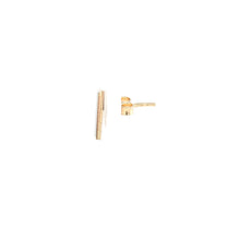Load image into Gallery viewer, 14k Yellow Gold Rectangle Turquoise Stud Earrings (I7773)
