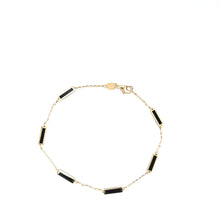 Load image into Gallery viewer, 14k Yellow Gold Onyx Rectangle Bracelet (I7779)
