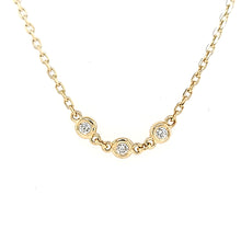 Load image into Gallery viewer, 14k Yellow Gold Triple Diamond Bezel Station Necklace (I7817)

