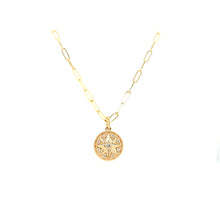 Load image into Gallery viewer, Yellow Gold Diamond Compass Medallion Necklace (I7830)
