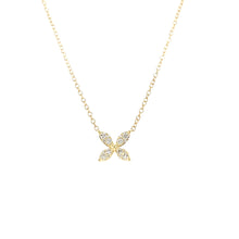 Load image into Gallery viewer, 14k Yellow Gold Diamond Floral Necklace (I7783)
