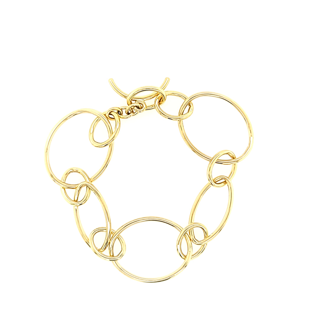 18k Yellow Gold Interlocking Ring Bracelet (I7813)