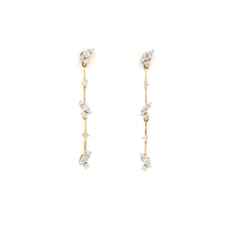 Load image into Gallery viewer, Yellow Gold Diamond Marquise Pod Dangle Earrings (I7832)
