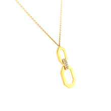 Load image into Gallery viewer, 18k Yellow Gold Elongated Octagon Link Necklace (I7905)
