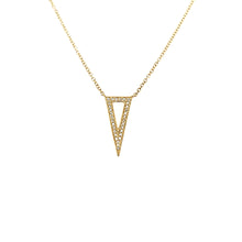 Load image into Gallery viewer, Yellow Gold Upside-down Diamond Triangle Necklace (I7897)
