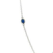 Load image into Gallery viewer, White Gold Sapphire Bezel Station Necklace (I7516)
