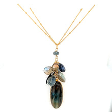 Load image into Gallery viewer, AVF Labradorite Cluster Double Chain Necklace (SI2976)

