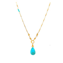 Load image into Gallery viewer, AVF Gold Turquoise Drop Necklace (SI449)
