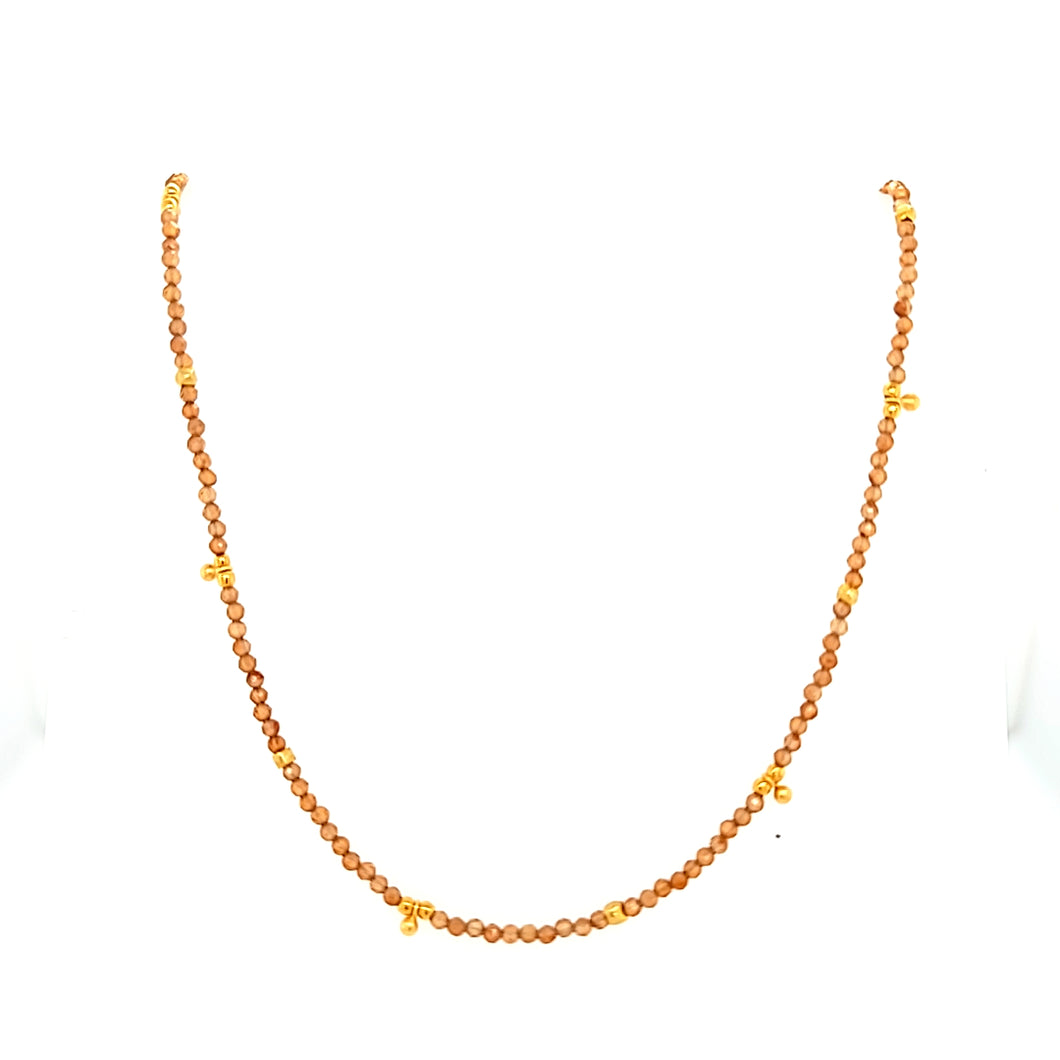 AVF Hessonite Garnet Beaded Necklace (SI2790)