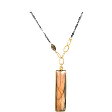 Load image into Gallery viewer, AVF Gold &amp; Oxidized Labradorite Necklace (SI2258)
