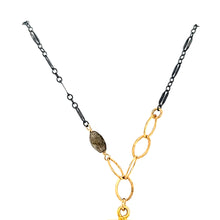 Load image into Gallery viewer, AVF Gold &amp; Oxidized Labradorite Necklace (SI2258)
