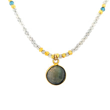 Load image into Gallery viewer, AVF Gold Labradorite Drop &amp; Beaded Necklace (SI2969)
