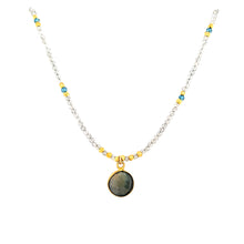 Load image into Gallery viewer, AVF Gold Labradorite Drop &amp; Beaded Necklace (SI2969)
