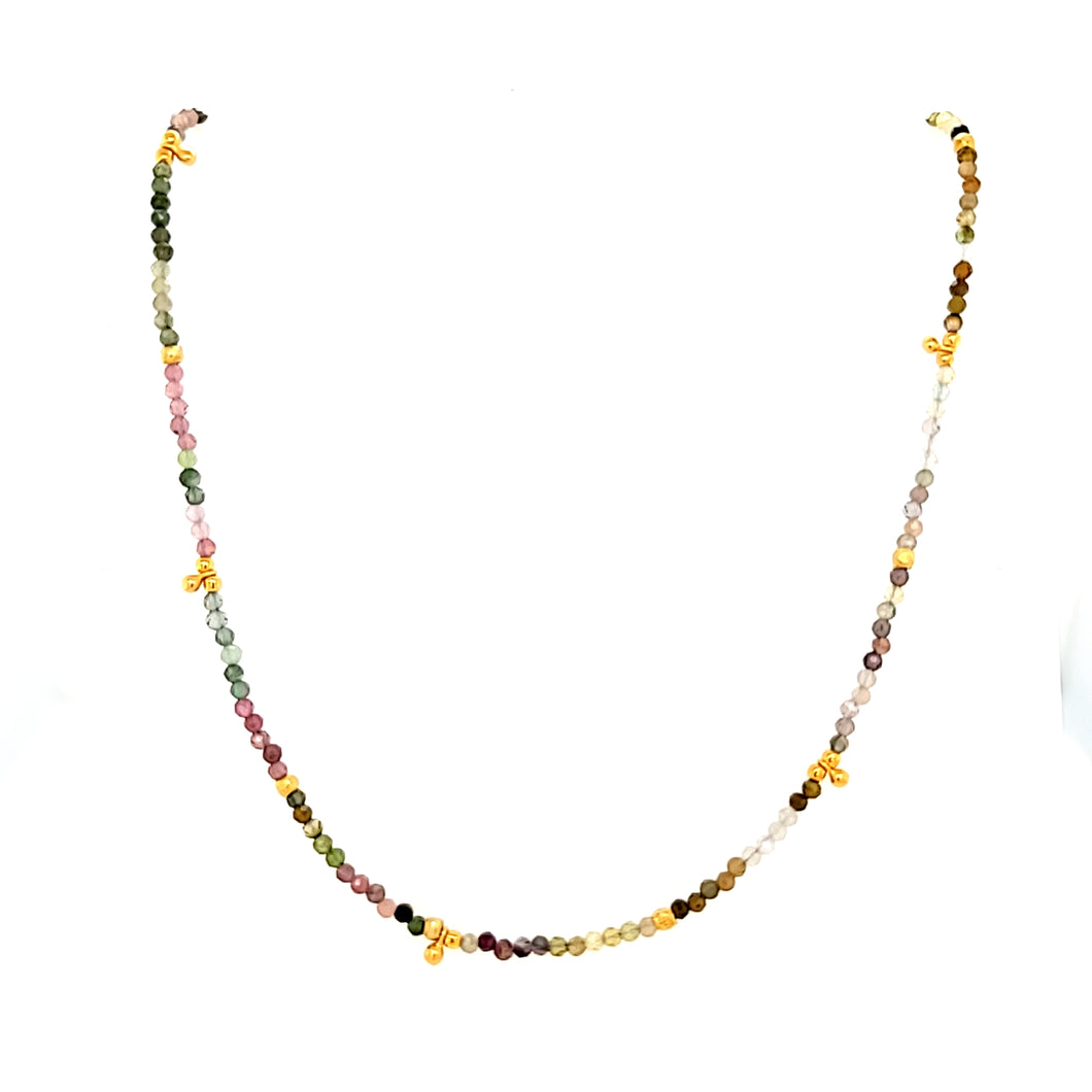 AVF Rainbow Tourmaline Beaded Necklace (SI2351)
