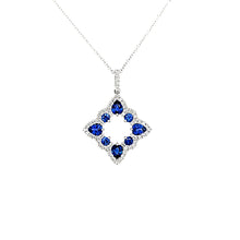 Load image into Gallery viewer, 14k White Gold Sapphire Necklace (I7852)
