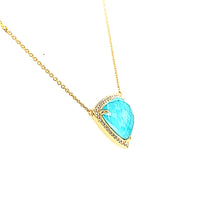 Load image into Gallery viewer, 18k Yellow Gold Amazonite &amp; Diamond Necklace (I7908)
