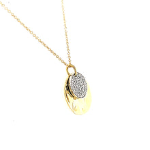 Load image into Gallery viewer, 14k Yellow Gold &amp; Diamond Hammered Disc Necklace (I7851)
