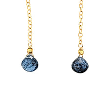 Load image into Gallery viewer, AVF Gold Indigo Kyanite Chain Drop Earrings (SI2342)
