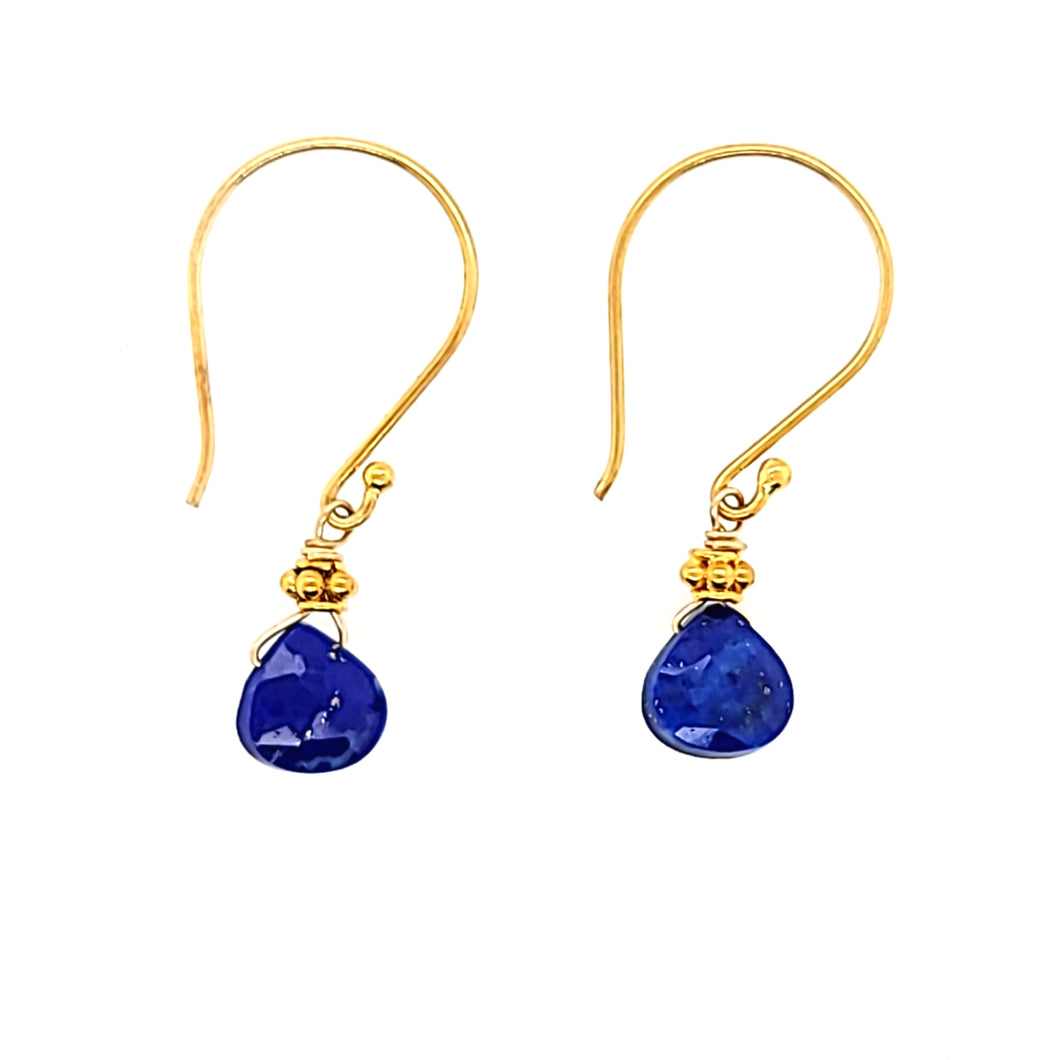 AVF Gold Lapis Drop Earrings (SI2889)