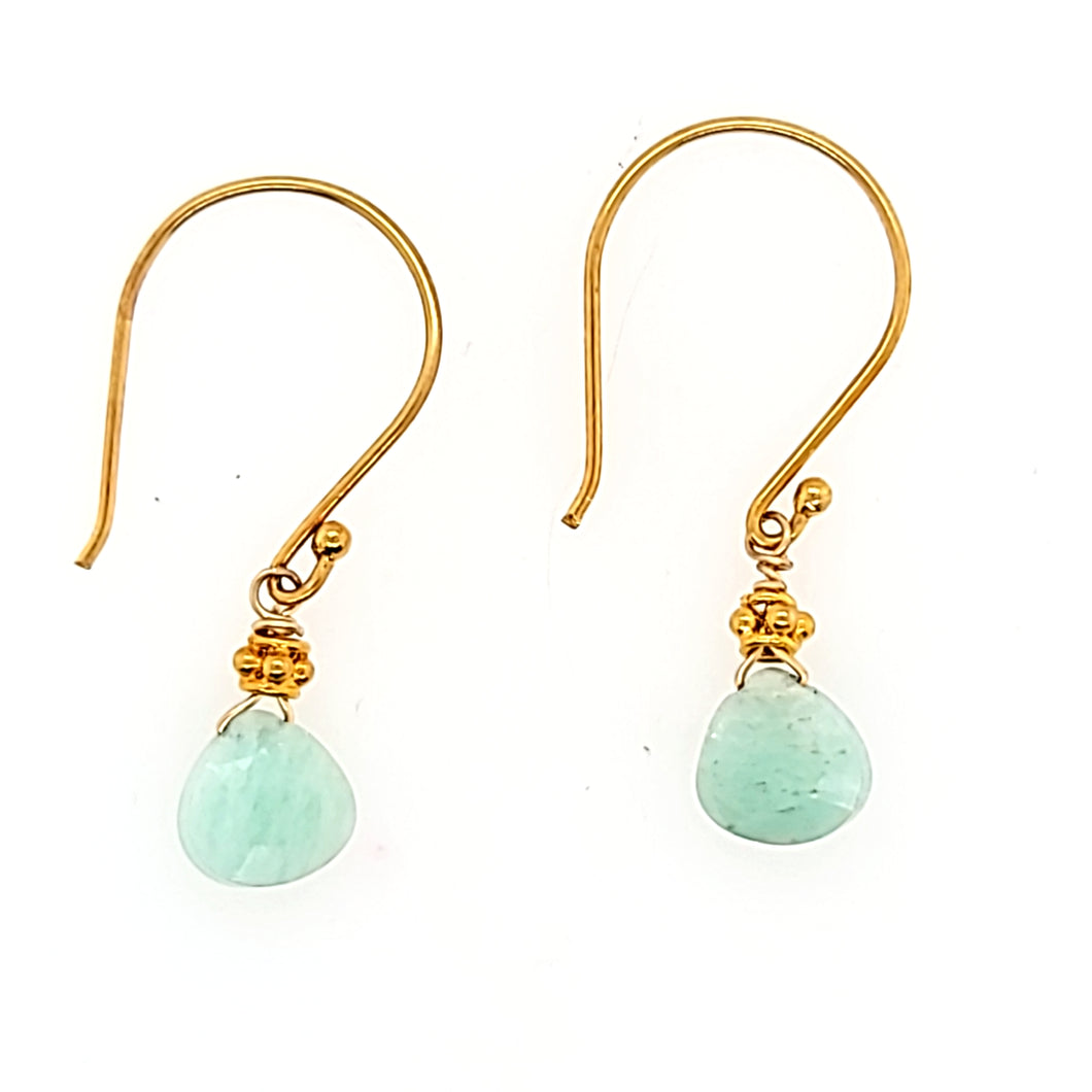 AVF Gold Amazonite Drop Earrings (SI2185)