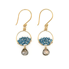 Load image into Gallery viewer, AVF Gold Blue Quartz &amp; Labradorite Earrings (SI2925)
