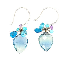 Load image into Gallery viewer, AVF Silver Fluorite, Amazonite, Amethyst &amp; Apatite Cluster Earrings (SI2955)
