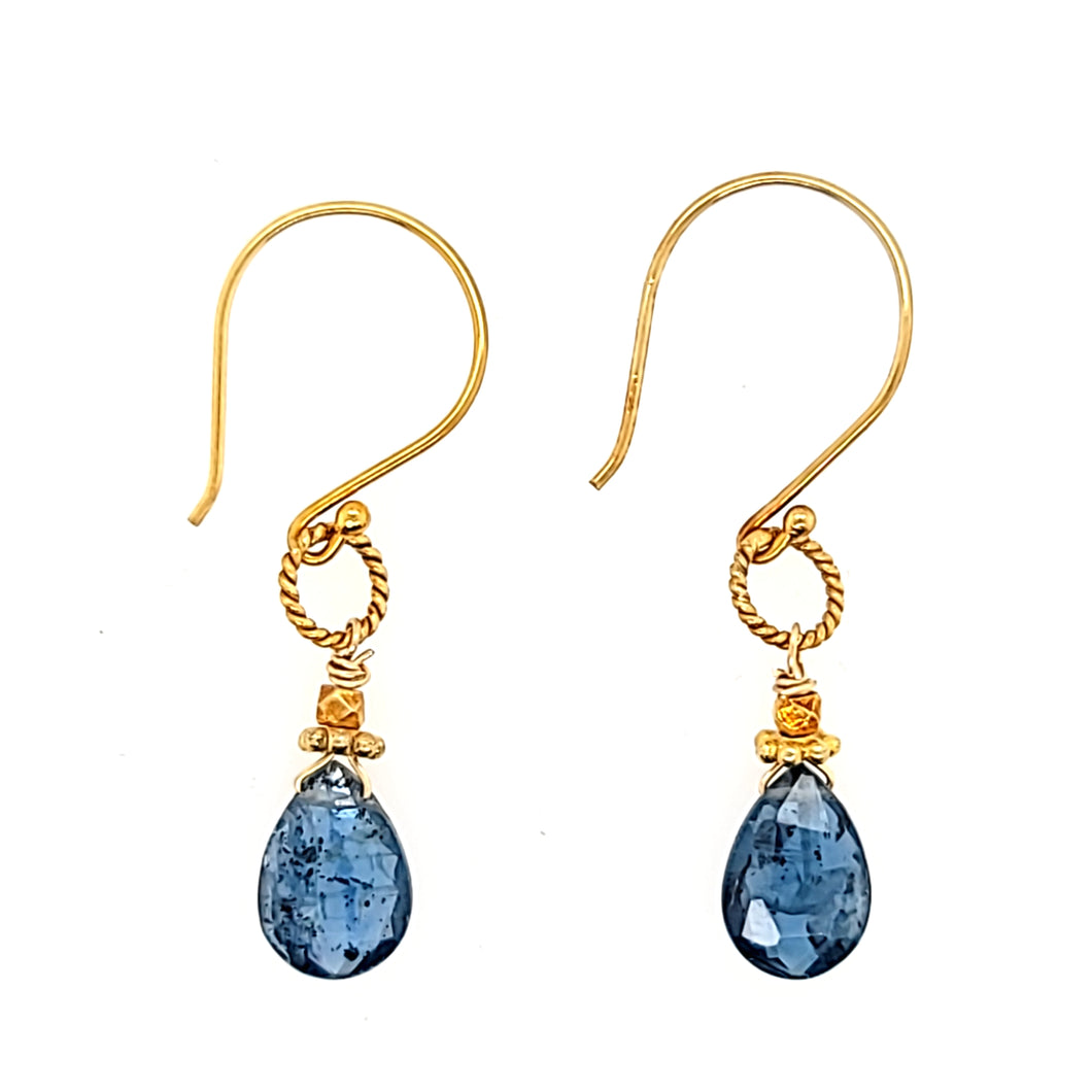AVF Gold Indigo Kyanite Drop Earrings (SI2952)