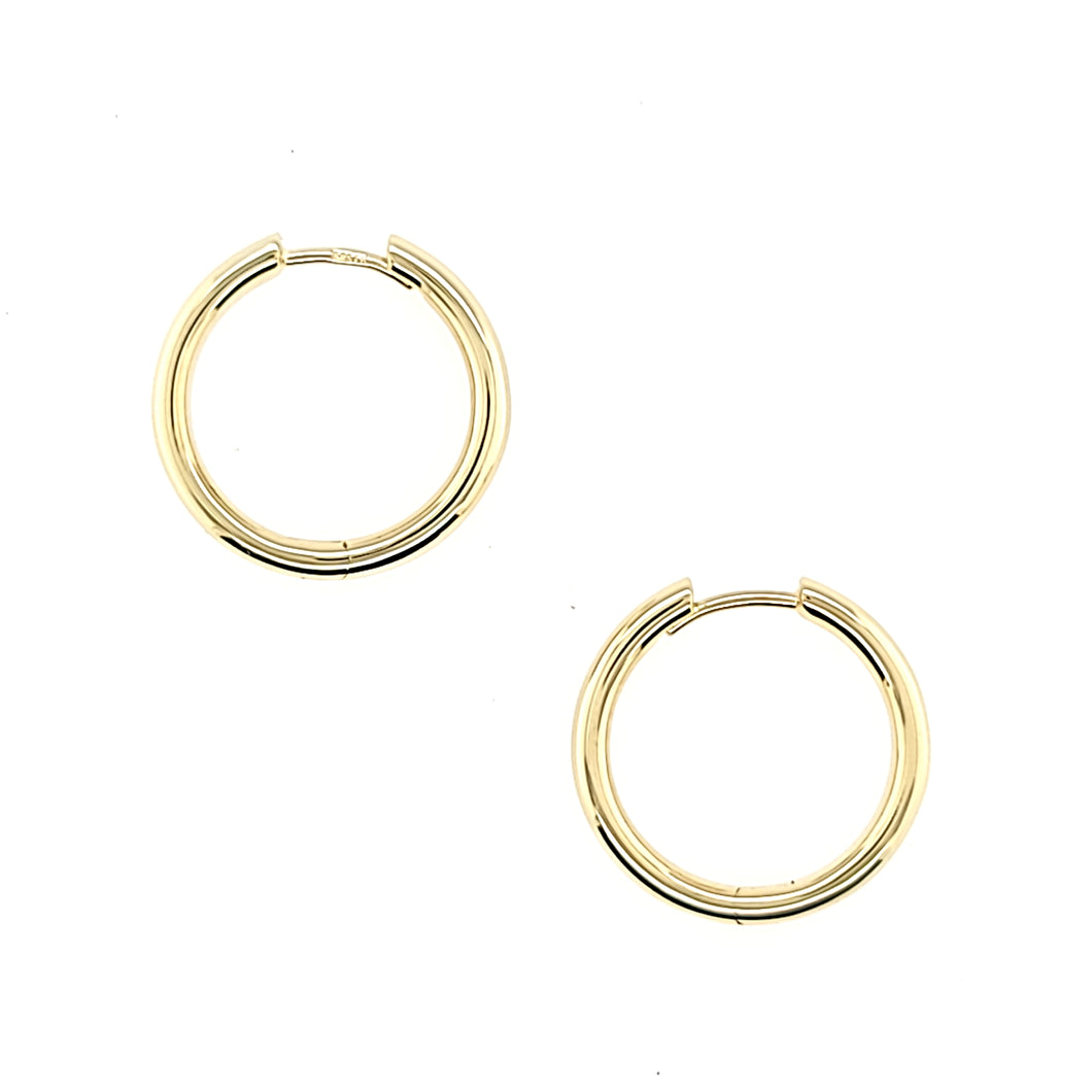 14k Yellow Gold Hinged Hoop Earrings (I9068)