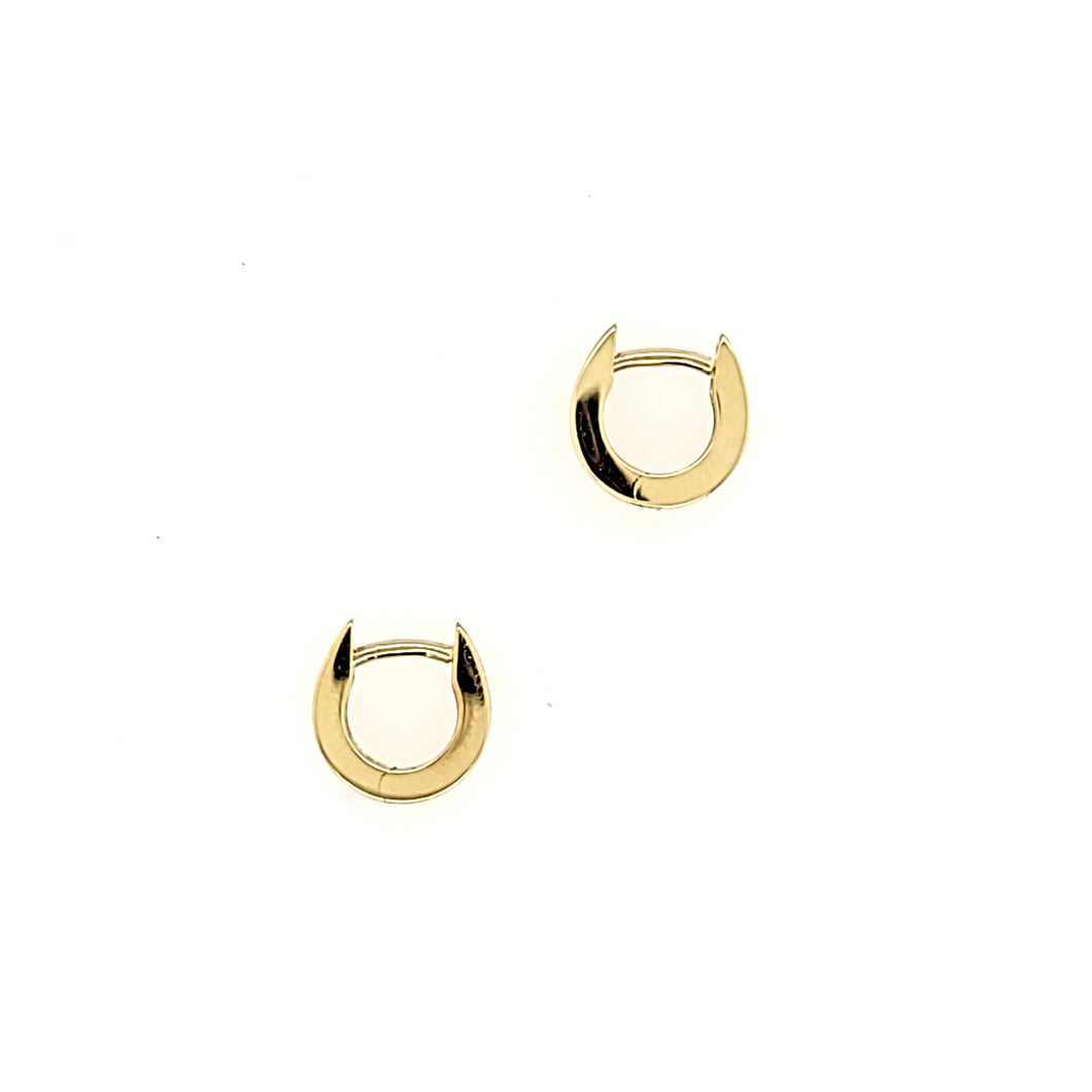 14k Yellow Gold Chunky Huggie Hoop Earrings (I1286)