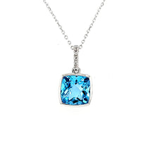 Load image into Gallery viewer, 14k White Gold Blue Topaz Necklace (I7794)
