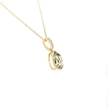 Load image into Gallery viewer, 14k Yellow Gold Pear Shaped Green Amethyst Necklace (I8003)
