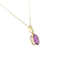 Load image into Gallery viewer, 14k Yellow Gold Oval Amethyst Necklace (I8006)
