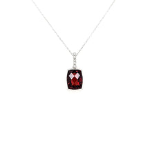 Load image into Gallery viewer, 14k White Gold Garnet Necklace (I8008)
