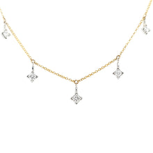 Load image into Gallery viewer, 14k Yellow Gold Diamond Dangle Station Necklace (I8010)
