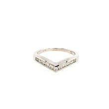 Load image into Gallery viewer, 14k White Gold Diamond Chevron Ring (I8012)
