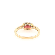 Load image into Gallery viewer, 14k Yellow Gold Oval Garnet &amp; Diamond Ring (I8026)
