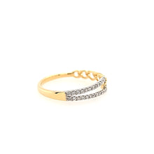 Load image into Gallery viewer, 14k Two Tone Diamond &amp; Chain Ring (I8035)
