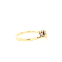 Load image into Gallery viewer, 14k Yellow Gold Bezel Amethyst &amp; Diamond Ring (I8030)
