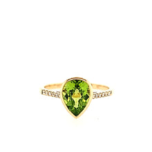 Load image into Gallery viewer, 14k Yellow Gold Pear Peridot Ring (I8021)
