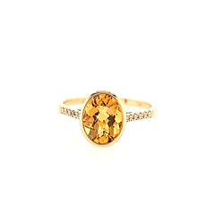Load image into Gallery viewer, 14k Yellow Gold Bezel Citrine &amp; Diamond Ring (I8027)
