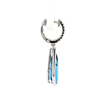 Load image into Gallery viewer, 14k White Gold London Blue Topaz Dangle Earrings (I8017)
