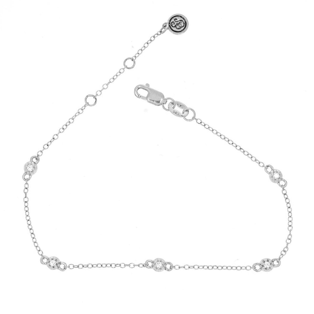 Ella Stein Silver Diamond Station Bracelet (SI2105)