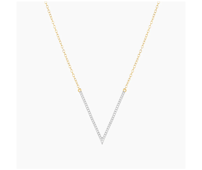 Ella Stein Gold Diamond V Necklace (SI2860)