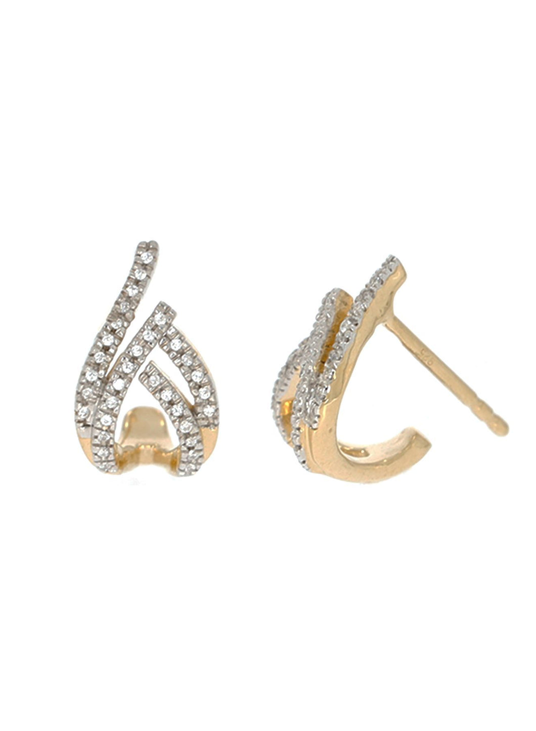 Ella Stein Gold Diamond Embrace Huggie Earrings (SI3087)