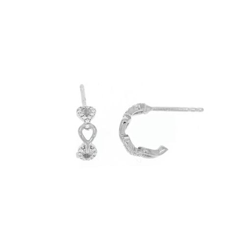 Ella Stein Silver Diamond Link Small Hoops (SI3125)